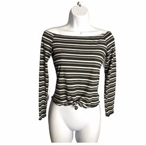 Charlotte Russe | Off Shoulder Striped Crop Top •